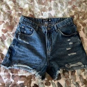 High waisted jean shorts